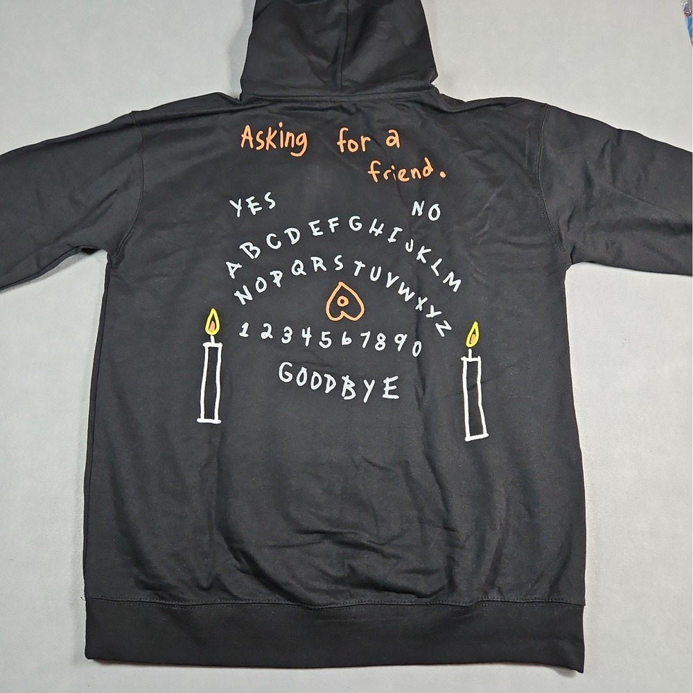 Strange Daze Mens Black Ouija Board Graphic Hoodie Size Large NWOT